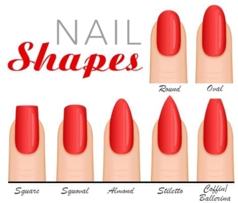 different shapes nails