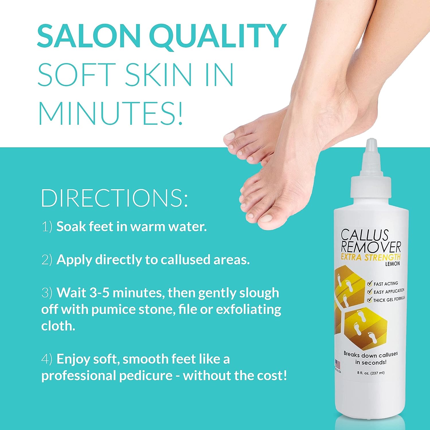 8oz Callus Remover gel for feet for a professional pedicure