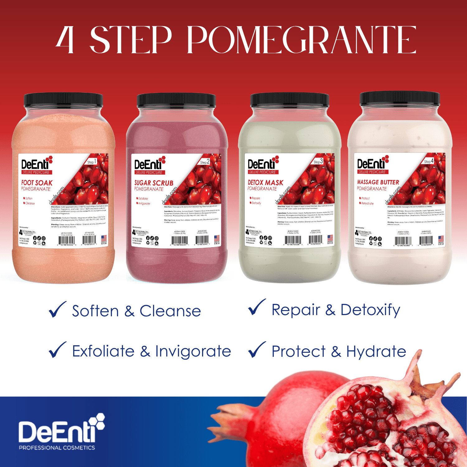 Pomegranate Deluxe 4 Step Pedicure - 1 Gallon - Image 2